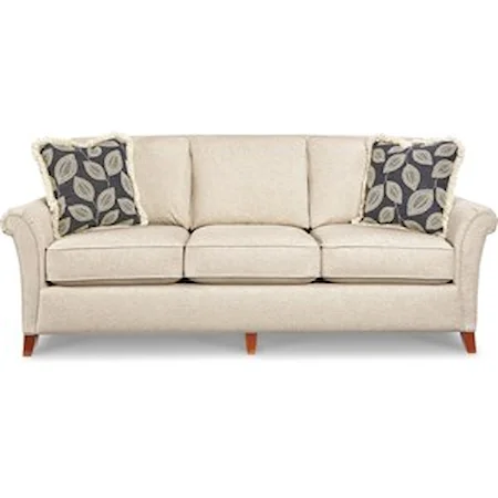 Transitional Flared Arm Sofa